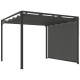 Pergola pentru gradina/terasa, retractabila, cu perete paravan, cadru aluminiu, gri inchis, 3x3x2.27 m Pergola pentru gradina/terasa, retractabila, cu perete paravan, cadru aluminiu, gri inchis, 3x3x2.27 m