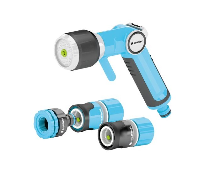 Pistol stropit gradina profesional, tip dus, 4 moduri, cu accesorii, 1/2-5/8, Ergo, Cellfast Pistol stropit gradina profesional, tip dus, 4 moduri, cu accesorii, 1/2-5/8, Ergo, Cellfast