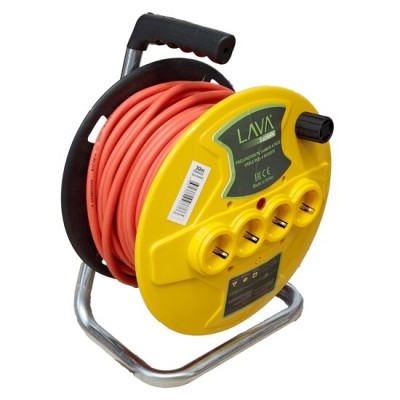 Prelungitor electric pe tambur, 3x2.5 mm², IP20, 30 m, 4 prize