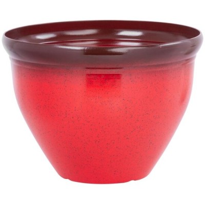 Ghiveci decorativ de flori, rotund, rosu, 38x28.5 cm, Strend Pro