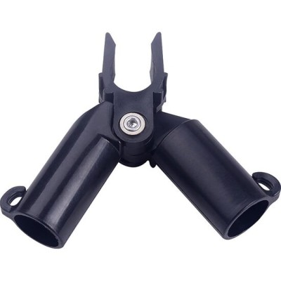 Conector plastic, superior, de tip X, reglabil, pentru araci de 16 mm, set 4 buc, negru