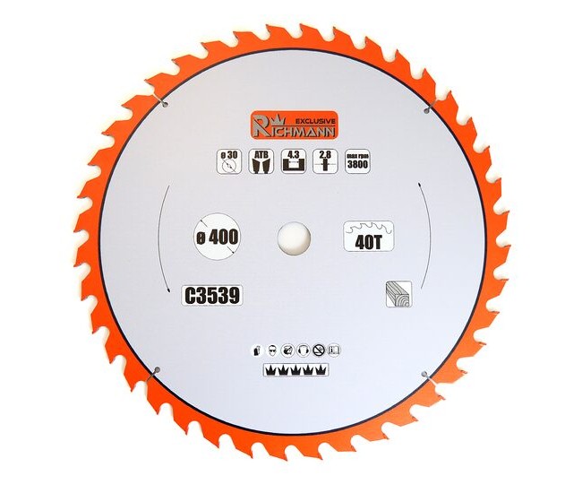 Disc circular vidia pentru lemn, 40 dinti, 400x30 mm, Richmann Exclusive