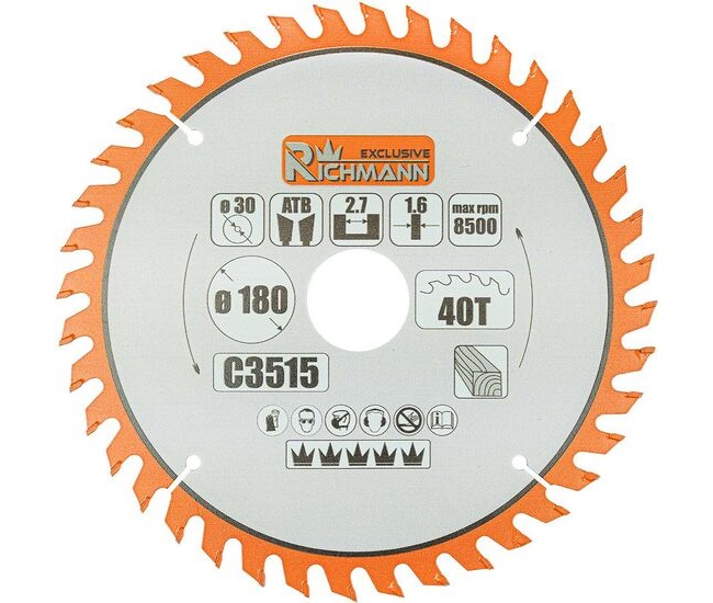 Disc circular vidia pentru lemn, 40 dinti, 180x30 mm, Richmann Exclusive Disc circular vidia pentru lemn, 40 dinti, 180x30 mm, Richmann Exclusive