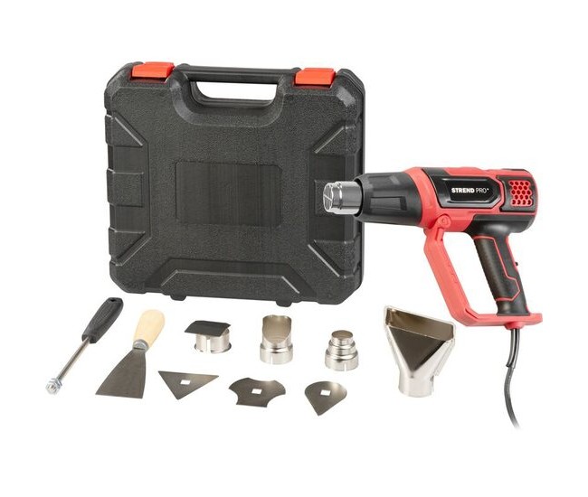 Pistol cu aer cald, 2000 W, cu accesorii, afisaj LCD, Strend Pro Pistol cu aer cald, 2000 W, cu accesorii, afisaj LCD, Strend Pro