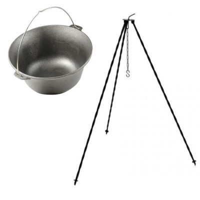 Set ceaun fonta cu trepied metalic, 14.5 L, Premium