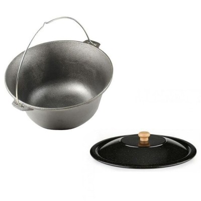 Set ceaun fonta cu capac emailat, 14.5 L, Premium