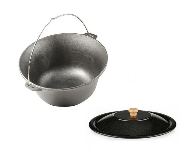 Set ceaun fonta cu capac emailat, 14.5 L, Premium