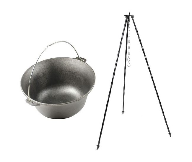 Set ceaun fonta cu trepied metalic, 10.8 L, Premium