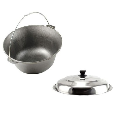 Set ceaun fonta cu capac inox, 10.8 L, Premium Set ceaun fonta cu capac inox, 10.8 L, Premium
