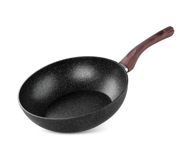 Tigaie tip Wok cu maner de lemn, 28 cm, Magic Home
