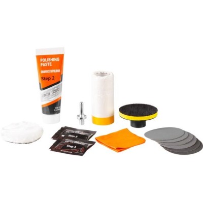 Kit curatare/lustruire faruri auto, 14 piese, Strend Pro Kit curatare/lustruire faruri auto, 14 piese, Strend Pro
