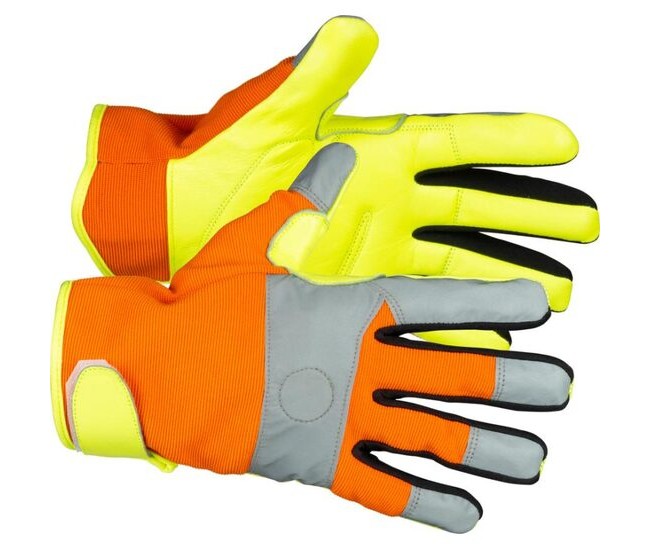 Manusi piele de capra, spandex, reflectorizante, portocaliu si galben, marimea 10/XL, Strend Pro Caveron Manusi piele de capra, spandex, reflectorizante, portocaliu si galben, marimea 10/XL, Strend Pro Caveron