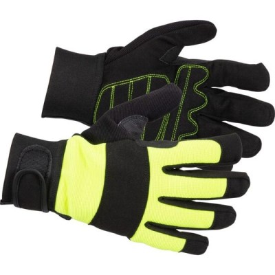 Manusi piele sintetica, spandex, intarite, negru si galben, marimea 10/XL, Strend Pro Zarso