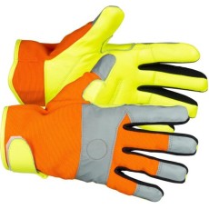 Manusi piele de capra, spandex, reflectorizante, portocaliu si galben, marimea 09/L, Strend Pro Caveron Manusi piele de capra, spandex, reflectorizante, portocaliu si galben, marimea 09/L, Strend Pro Caveron