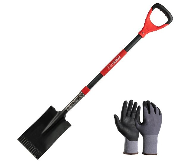 Set harlet, cazma, drept, capat zimtat, maner fibra sticla, 115 cm, cu manusi, RedShark