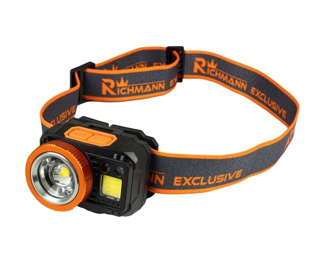 Lanterna cap cu acumulator, LED CREE XPG 5 W + LED COB 3 W, 400 lm + 120 lm, ZOOM, Richmann Exclusive Lanterna cap cu acumulator, LED CREE XPG 5 W + LED COB 3 W, 400 lm + 120 lm, ZOOM, Richmann Exclusive