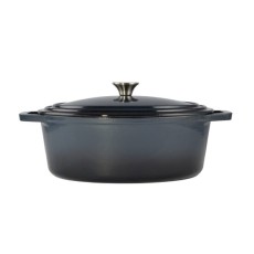 Oala de fonta emailata cu capac, maner din inox, 6 L, Perfect Home
