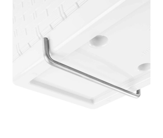 Jardiniera decorativa, Prosperplast, imitatie ratan, suport, alba, 49.2x17.2x17.4 cm Jardiniera decorativa, Prosperplast, imitatie ratan, suport, alba, 49.2x17.2x17.4 cm