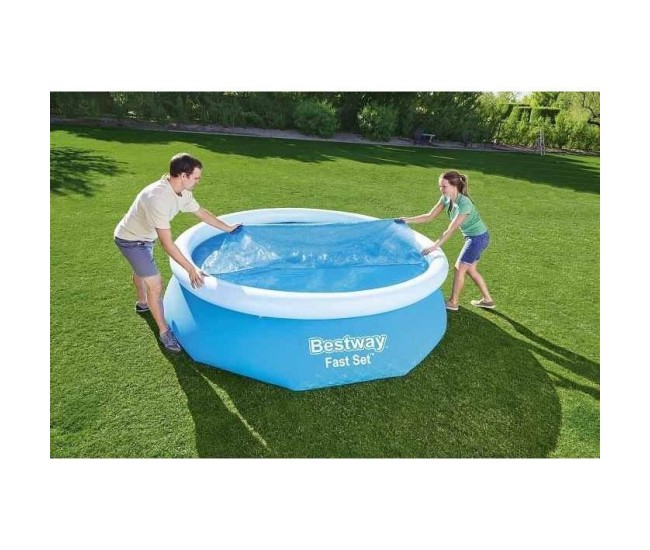 Prelata solara acoperire piscina 366 cm, rotunda, albastra, 356 cm, Bestway FlowClear 