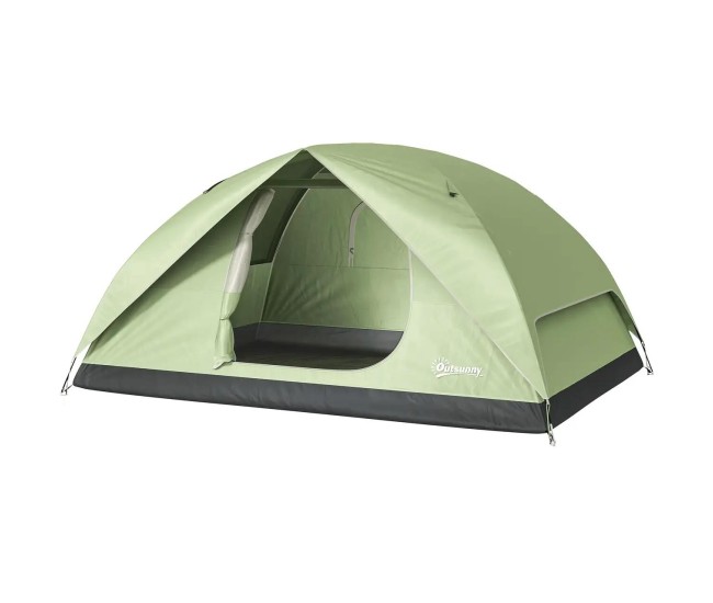 Cort camping, 2-3 persoane, impermeabil, cu geanta, verde, 205x275x135 cm Cort camping, 2-3 persoane, impermeabil, cu geanta, verde, 205x275x135 cm