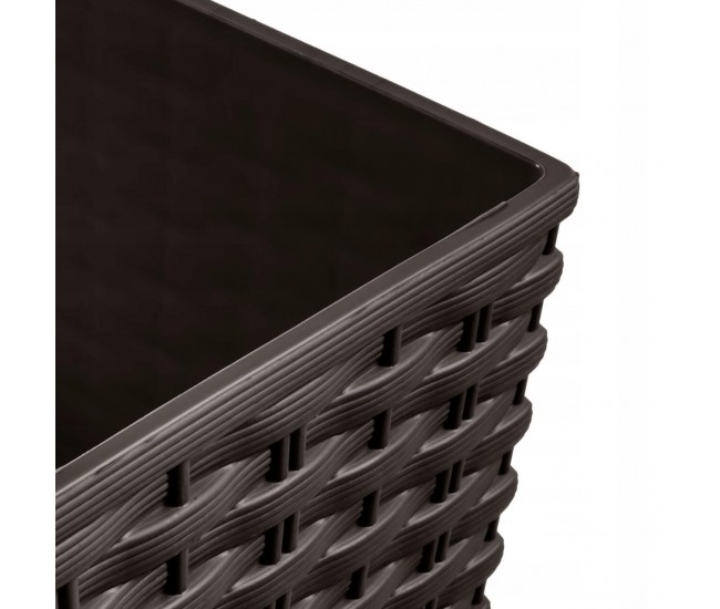 Ghiveci de flori, Prosperplast, Rato Low, patrat, imitatie ratan, maro, 22.3x22.3x22.8 cm Ghiveci de flori, Prosperplast, Rato Low, patrat, imitatie ratan, maro, 22.3x22.3x22.8 cm
