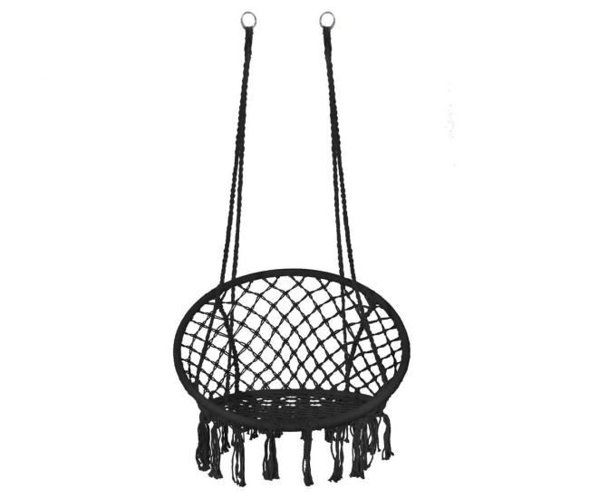 Hamac brazilian, tip scaun, Springos, negru, max 150kg, 79x80x120 cm Hamac brazilian, tip scaun, Springos, negru, max 150kg, 79x80x120 cm