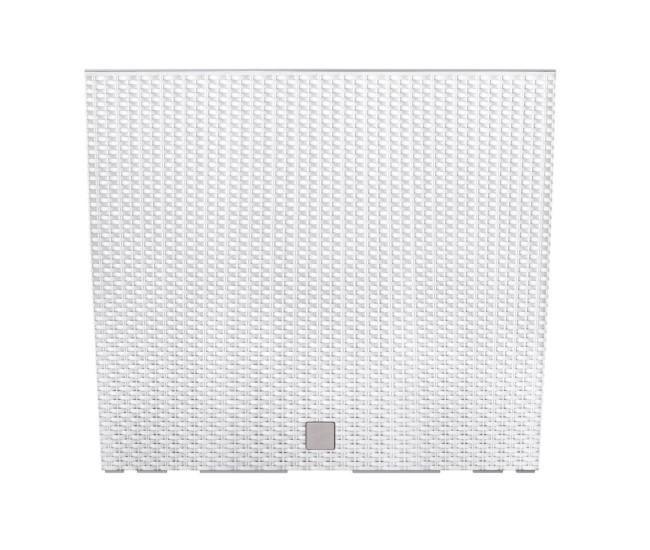 Jardiniera decorativa, imitatie ratan, alb, 58x18x49.8 cm, Rato Case