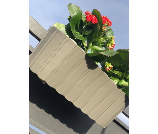 Jardiniera decorativa, suport plastic, gri, 4.9 L, 38.3x21.2x13 cm, Boardee Hook Jardiniera decorativa, suport plastic, gri, 4.9 L, 38.3x21.2x13 cm, Boardee Hook