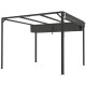Pergola pentru gradina/terasa, retractabila, cu perete paravan, cadru aluminiu, gri inchis, 3x3x2.27 m Pergola pentru gradina/terasa, retractabila, cu perete paravan, cadru aluminiu, gri inchis, 3x3x2.27 m