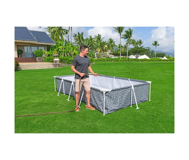 Piscina structura metalica, dreptunghiulara, gri, 366x201x66 cm, Bestway Power Steel Piscina structura metalica, dreptunghiulara, gri, 366x201x66 cm, Bestway Power Steel