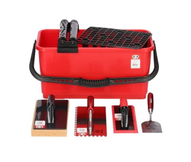 Set aplicare si spalare chit de rosturi cu galeata, gletiera zimti, mistrie, 2 driste, Olejnik