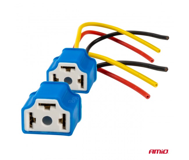 Set 2 mufe ceramice soclu H4, rezistente termic, 12-24V Set 2 mufe ceramice soclu H4, rezistente termic, 12-24V