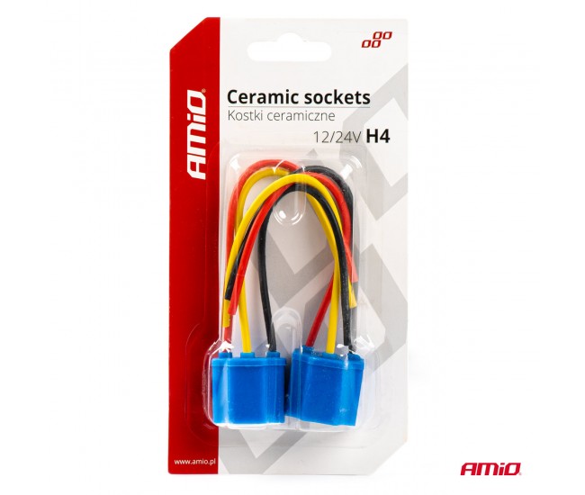 Set 2 mufe ceramice soclu H4, rezistente termic, 12-24V Set 2 mufe ceramice soclu H4, rezistente termic, 12-24V