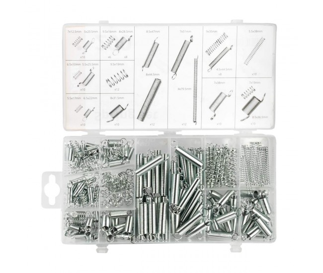 Set 200 arcuri de compresie si extensie de diferite dimensiuni pentru reparatii Set 200 arcuri de compresie si extensie de diferite dimensiuni pentru reparatii