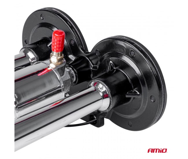 Claxon Camion de tip goarna, dublu, bitonal, finisaj cromat, alimentare 12V - 24V, 118 dB Claxon Camion de tip goarna, dublu, bitonal, finisaj cromat, alimentare 12V - 24V, 118 dB