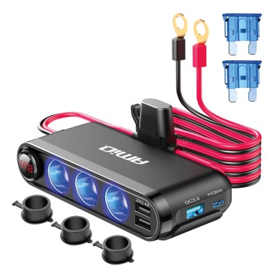 Dispozitiv Auto Premium 3in1, Splitter Bricheta, Incarcator USB/USB-C, Voltmetru Digital, alimentare 12V-24V Dispozitiv Auto Premium 3in1, Splitter Bricheta, Incarcator USB/USB-C, Voltmetru Digital, alimentare 12V-24V