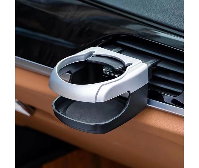 Suport auto universal pentru pahare, montaj in grila de ventilatie, culoare argintiu, DH-04 Suport auto universal pentru pahare, montaj in grila de ventilatie, culoare argintiu, DH-04