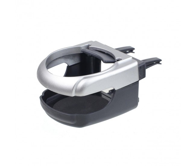 Suport auto universal pentru pahare, montaj in grila de ventilatie, culoare argintiu, DH-04 Suport auto universal pentru pahare, montaj in grila de ventilatie, culoare argintiu, DH-04