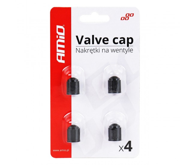 Set 4 capacele auto din plastic pentru ventil, culoare Neagra Set 4 capacele auto din plastic pentru ventil, culoare Neagra