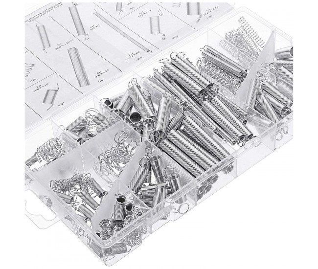 Set 200 arcuri de compresie si extensie de diferite dimensiuni pentru reparatii Set 200 arcuri de compresie si extensie de diferite dimensiuni pentru reparatii