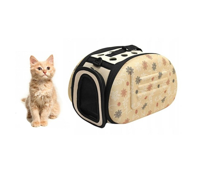 Geanta de transport pentru caine sau pisica culoare Beige AG644T Geanta de transport pentru caine sau pisica culoare Beige AG644T
