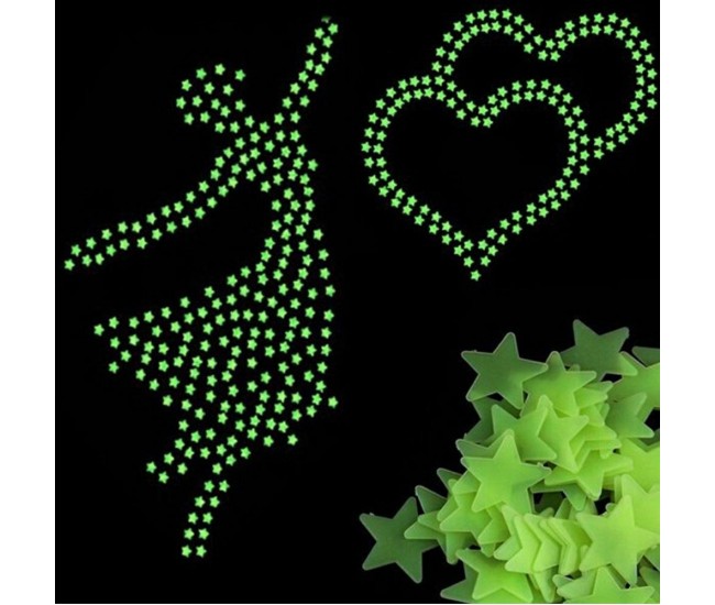 Set 100 stelute decorative Fluorescente care absorb lumina si stralucesc in intuneric Set 100 stelute decorative Fluorescente care absorb lumina si stralucesc in intuneric