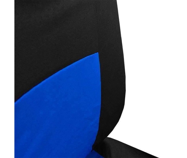 Huse Scaun Auto, 9 piese, universale, culoare Albastru-Negru Huse Scaun Auto, 9 piese, universale, culoare Albastru-Negru