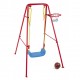 Set de gradina 3in1 pentru copii, Leagan + Cos de Baschet + Minge, cadru metalic, culoare Rosu Set de gradina 3in1 pentru copii, Leagan + Cos de Baschet + Minge, cadru metalic, culoare Rosu