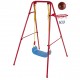 Set de gradina 3in1 pentru copii, Leagan + Cos de Baschet + Minge, cadru metalic, culoare Rosu Set de gradina 3in1 pentru copii, Leagan + Cos de Baschet + Minge, cadru metalic, culoare Rosu