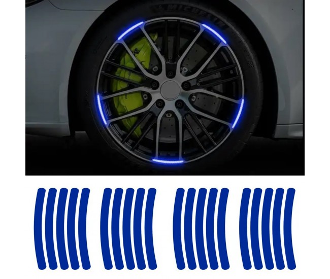 Set 20 bucati Elemente Reflectorizante Wheel Arch pentru autoturisme, biciclete, motociclete, atv-uri, scutere, culoare Albastra Set 20 bucati Elemente Reflectorizante Wheel Arch pentru autoturisme, biciclete, motociclete, atv-uri, scutere, culoare Albastra