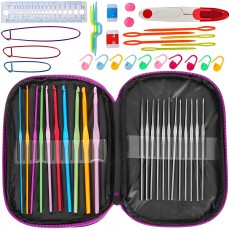 Set 50 piese pentru crosetat in husa din piele ecologica, un cadou perfect pentru pasionații de crosetat sau broderie Set 50 piese pentru crosetat in husa din piele ecologica, un cadou perfect pentru pasionații de crosetat sau broderie