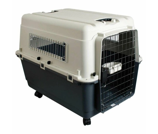 Cusca pentru transport Caini sau Pisici, Karlie Nommand, marime L, dimensiuni 81 x 56 x 59 cm, culoare Gri/Alb