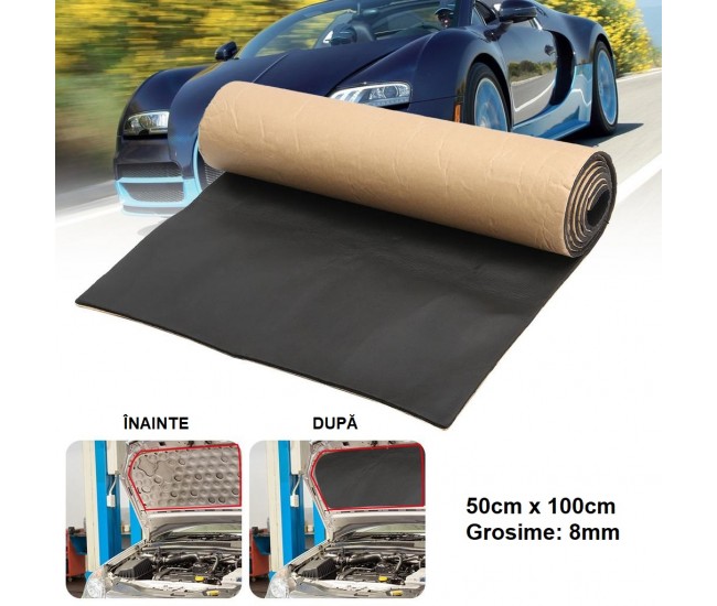 Material insonorizant auto cu exterior textil tip MOCHETA (50cm x100 cm x 8mm) Material insonorizant auto cu exterior textil tip MOCHETA (50cm x100 cm x 8mm)