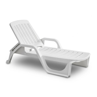 Sezlong de Plaja sau Gradina, reglabil, dimensiune 190 x 46 x 71 cm, material plastic, culoare Alb Sezlong de Plaja sau Gradina, reglabil, dimensiune 190 x 46 x 71 cm, material plastic, culoare Alb